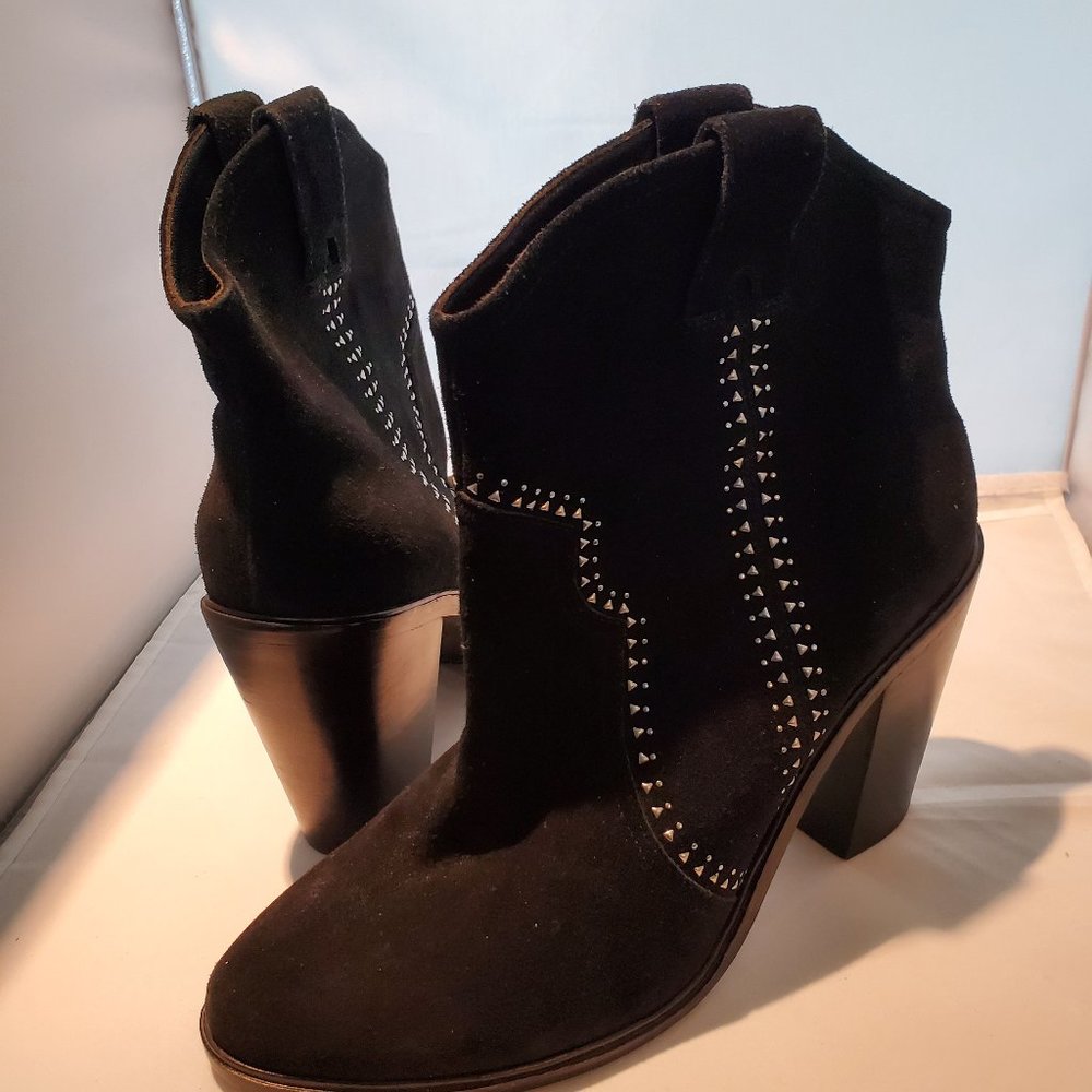 Joie Monte Studded Black Suede Booties, 9  Like new condition.
